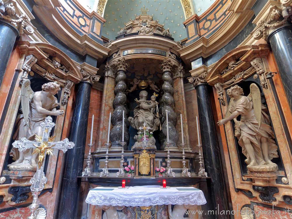 Milan (Italy) - Back wall of the apse of the Chapel of the Carmine Virgin in the Church of Santa Maria del Carmine